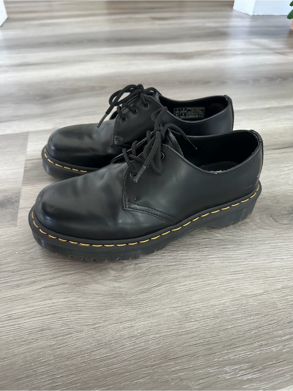 Dr. Martens 1461 Bex Black Leather Platform Shoes – Size 8 Men / 9 Women